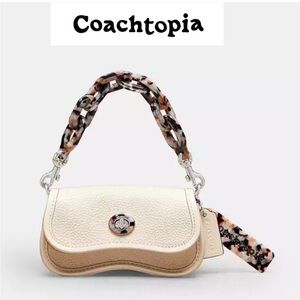 COACHTOPIA | Mini Wavy Dinky Bag Cream and Tan Mini Bag with Leopard Print Strap